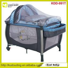 Wholesale NEW Baby Play yard Manufacturer NEW Design Playpen with Canopy/Mosquito net/Storage Shelf/Diaper Changer